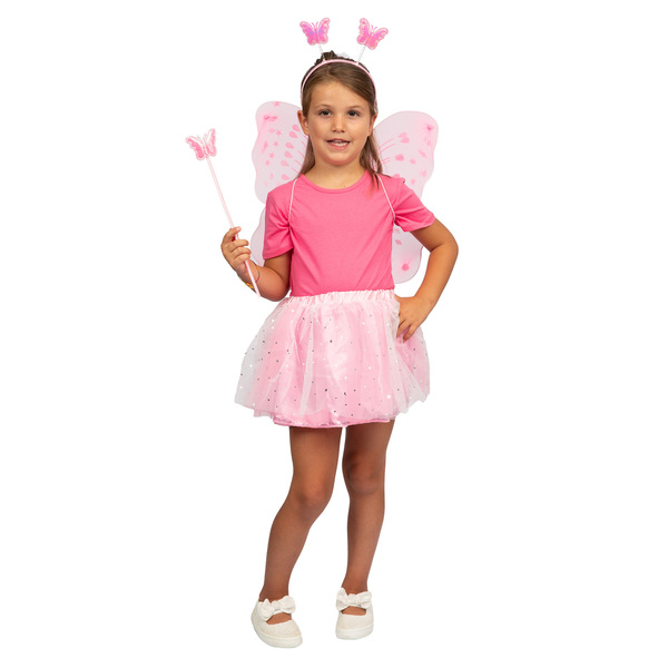 Déguisement de papillon rose avec tutu avec ailes