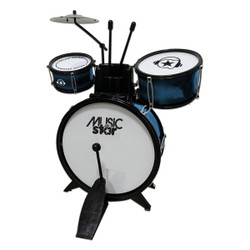 Batterie 3 tambours bleus avec cymbale et tabouret