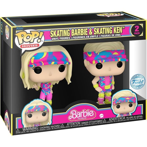 Pack figurines Barbie et Ken roller - Funko Pop