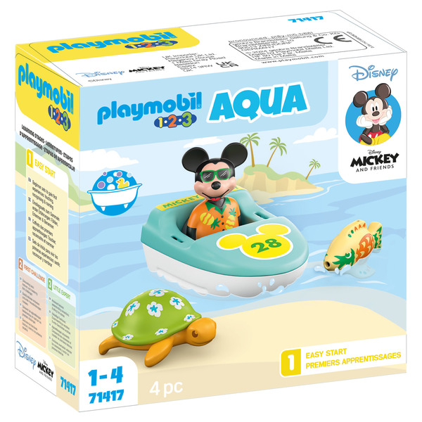 71417 - Playmobil 1.2.3 Disney - Mickey avec son bateau