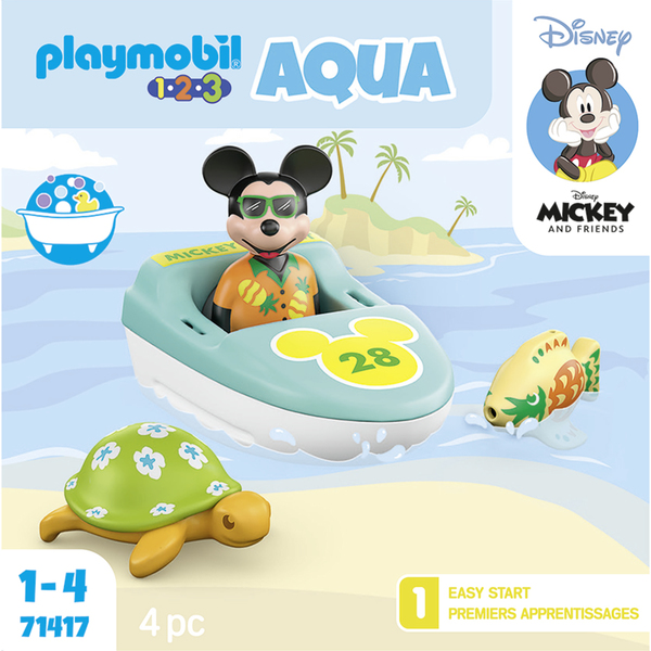 71417 - Playmobil 1.2.3 Disney - Mickey avec son bateau