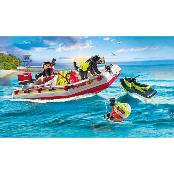 71464 - Playmobil Action Heroes - Bateau de pompier et scooter