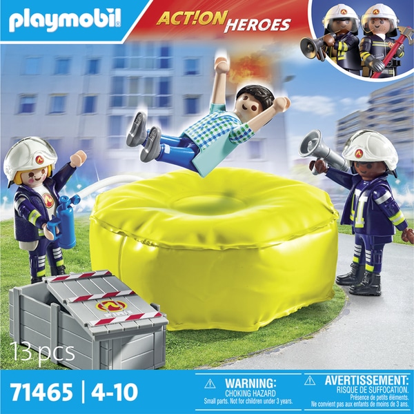 71465 - Playmobil Action Heroes - Pompiers avec coussin de sauvetage