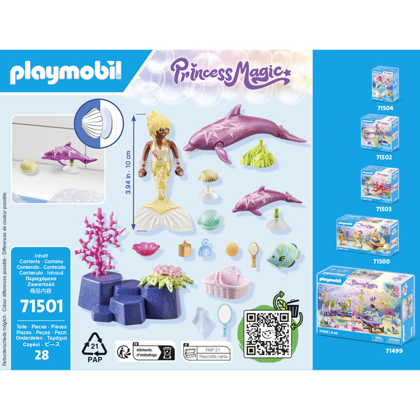 71501 - Playmobil Princess Magic - Sirène avec dauphins