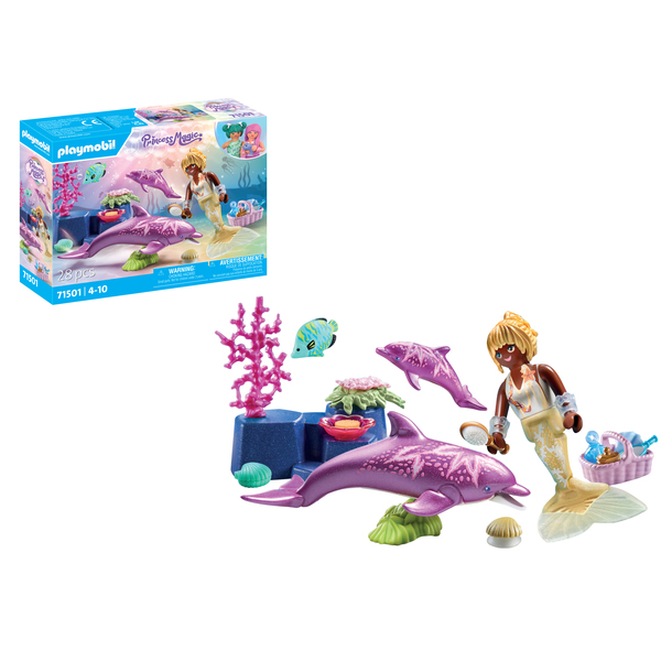 71501 - Playmobil Princess Magic - Sirène avec dauphins