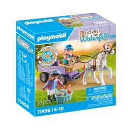 71496 - Playmobil Horses of Waterfall - Enfants avec calèche et poney