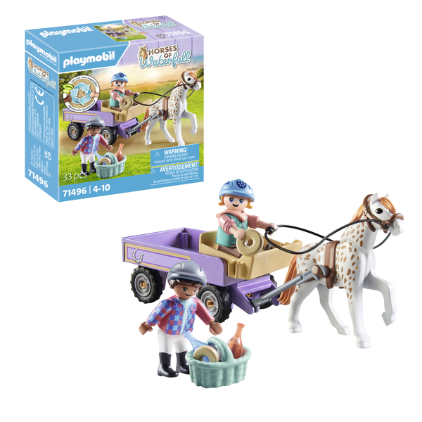 71496 - Playmobil Horses of Waterfall - Enfants avec calèche et poney