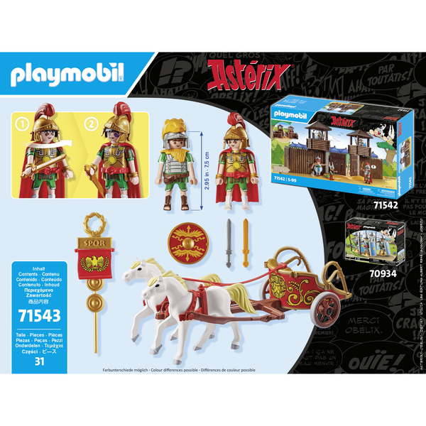 71543 - Playmobil Astérix - César avec char et chevaux