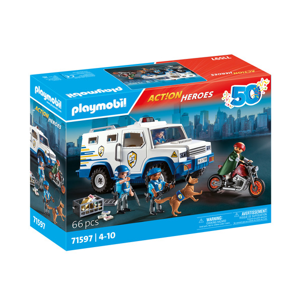 71597 - Playmobil Action Heroes - Fourgon blindé avec convoyeurs de fonds