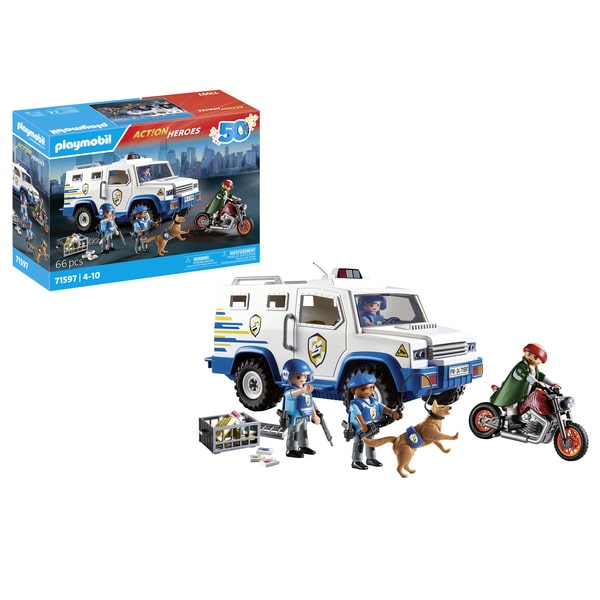 71597 - Playmobil Action Heroes - Fourgon blindé avec convoyeurs de fonds