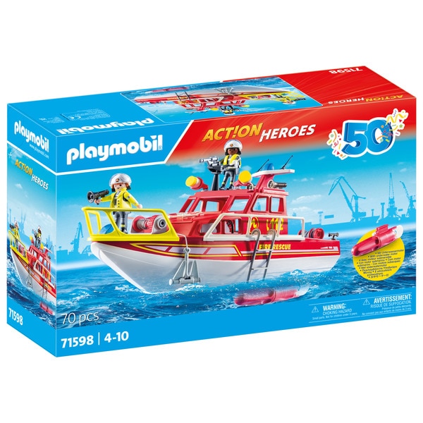 71598 - Playmobil Action Heroes - Bateau de sauvetage et pompiers