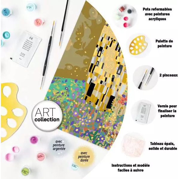 Peinture par numéros Klimt Le Baiser - CreArt 30 x 40 cm