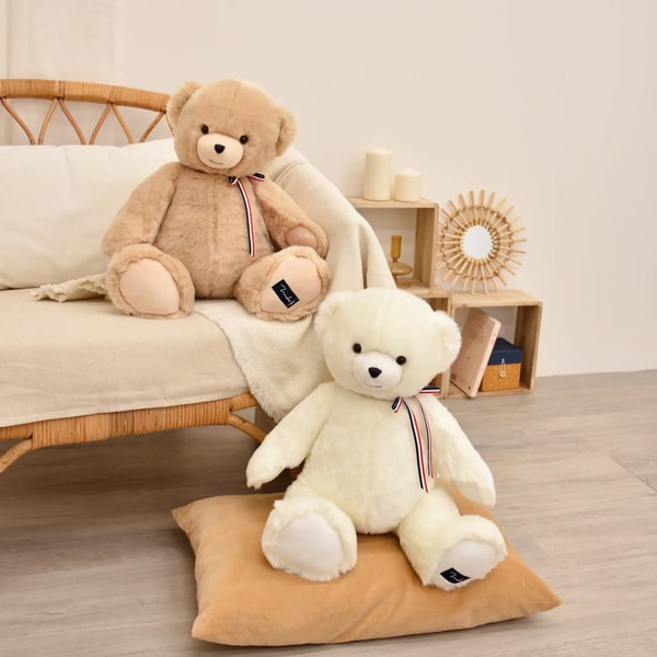 Peluche Gaby l Ours Français beige 50cm