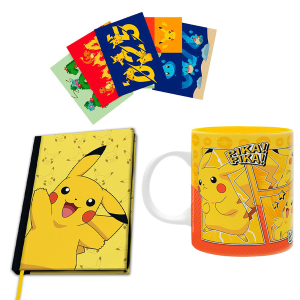 Coffret Pokémon Pikachu - Cahier A5, mug et cartes postales