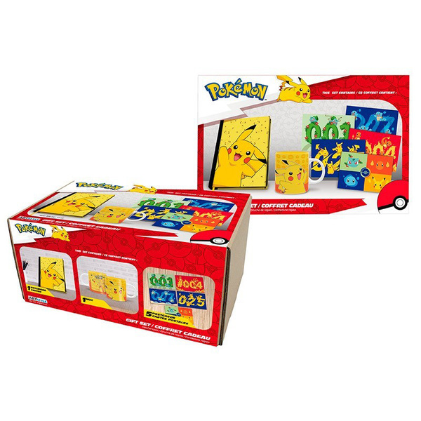 Coffret Pokémon Pikachu - Cahier A5, mug et cartes postales