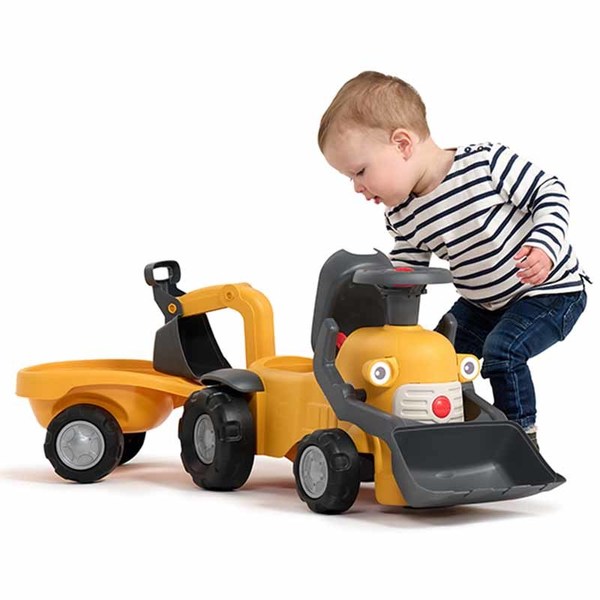 Porteur tractopelle Marcel avec remorque jaune