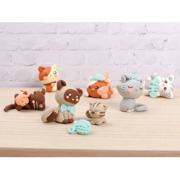 Mallette Fimo Kawaii Kitty Family