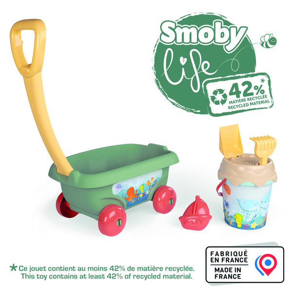 Chariot de plage avec accessoires - Smoby Life