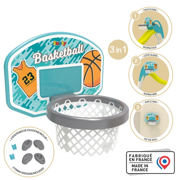 Panier de basket pour toboggan en plastique Smoby