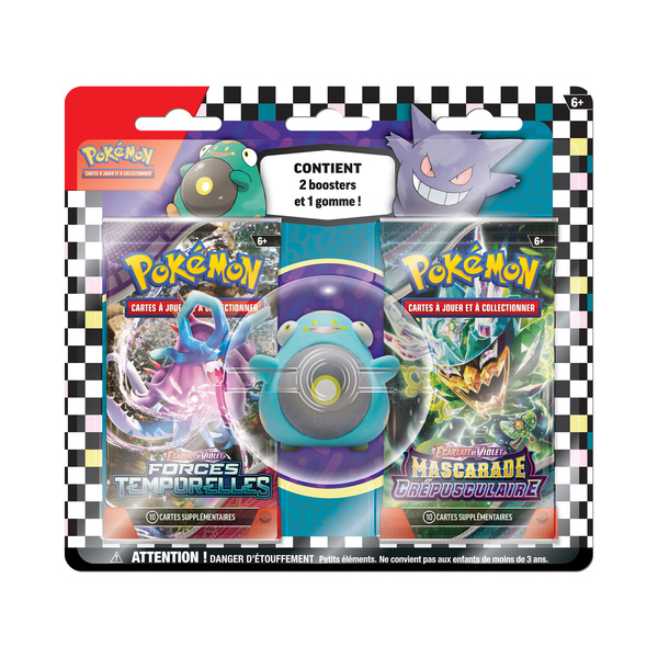 Pack 2 boosters Pokémon et gomme 