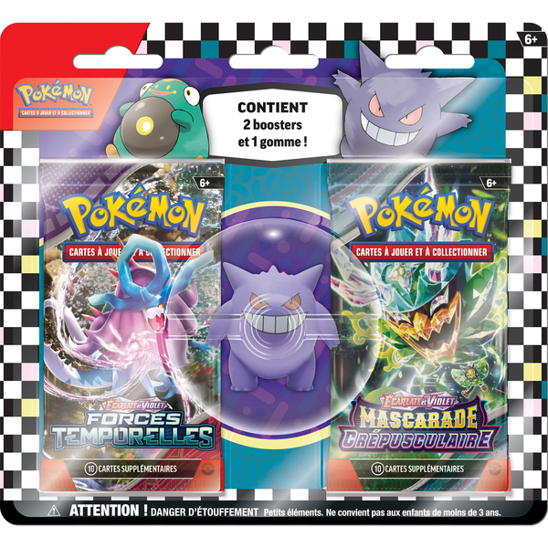 Pack 2 boosters Pokémon et gomme 