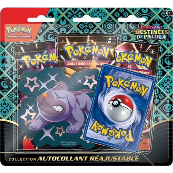 Pack 3 Boosters Pokémon et autocollants - Destinées de Paldea - Écarlate et Violet 4.5
