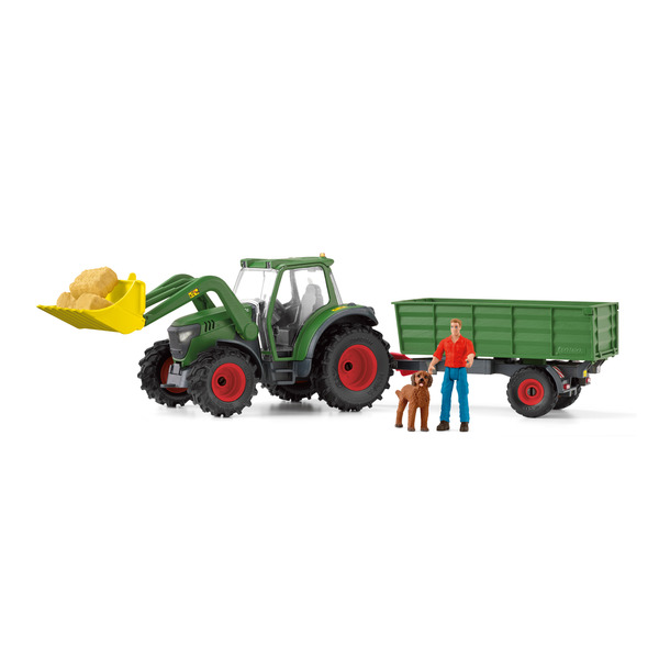 Tracteur et remorque avec figurines et accessoires