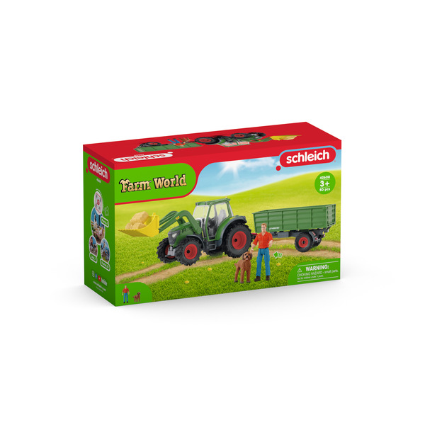 Tracteur et remorque avec figurines et accessoires