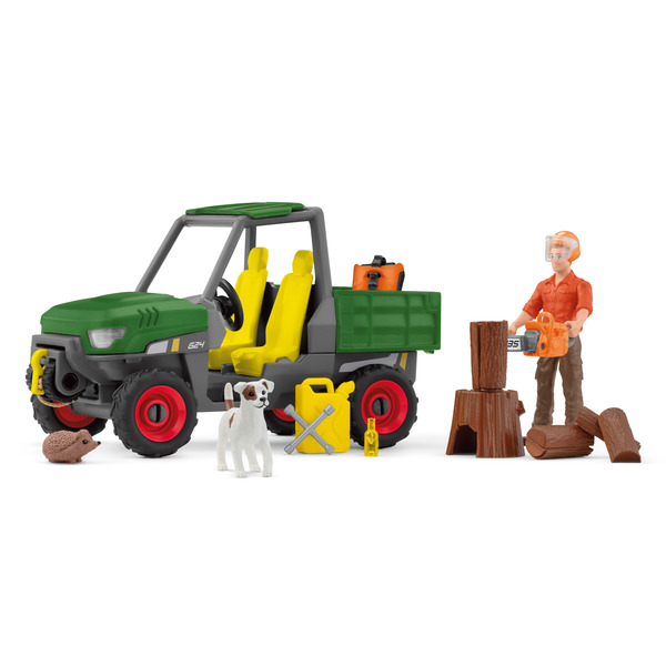 Coffret figurine garde forestier avec voiture et accessoires