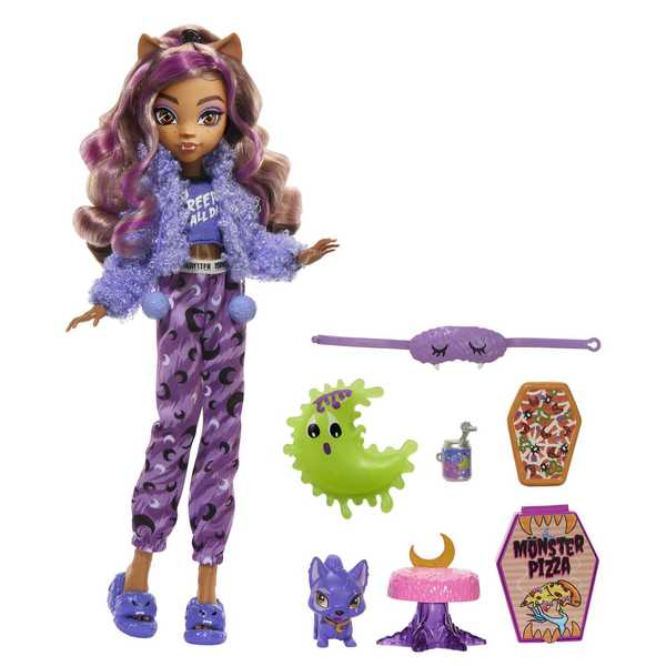 Coffret Poupée Soirée Pyjama Clawdeen Wolf - Monster High