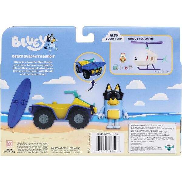 Le quad de plage de Bluey et figurine Bandit