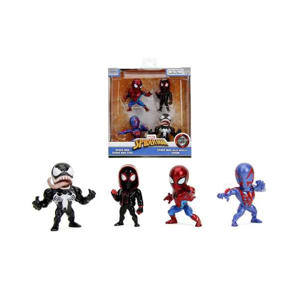 Coffret 4 figurines Spiderman en métal 6 cm