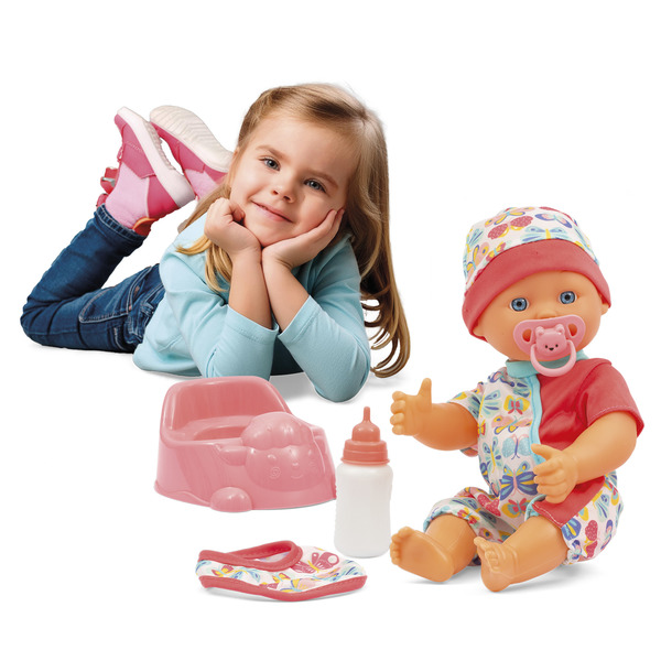 Poupon Lucy fait pipi 30 cm avec accessoires