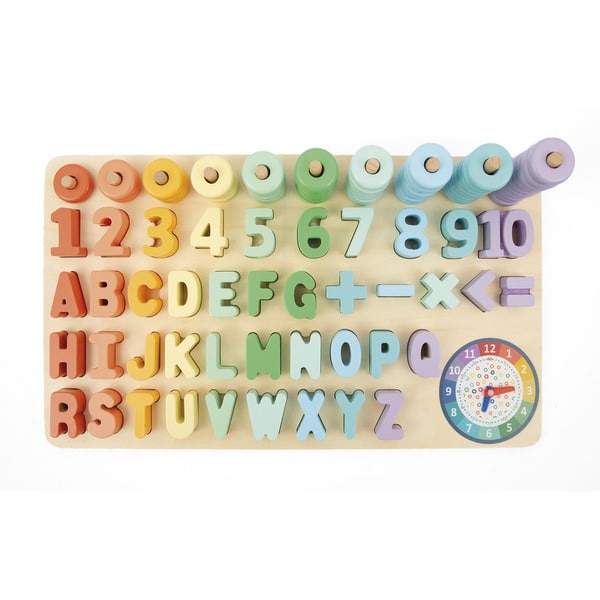 Maxi puzzle éducatif en bois chiffres et lettres