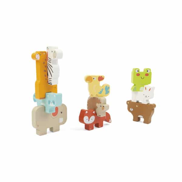 Jeu animaux empilables en bois