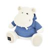 Peluche hippo blanc sweat molletonné 45cm