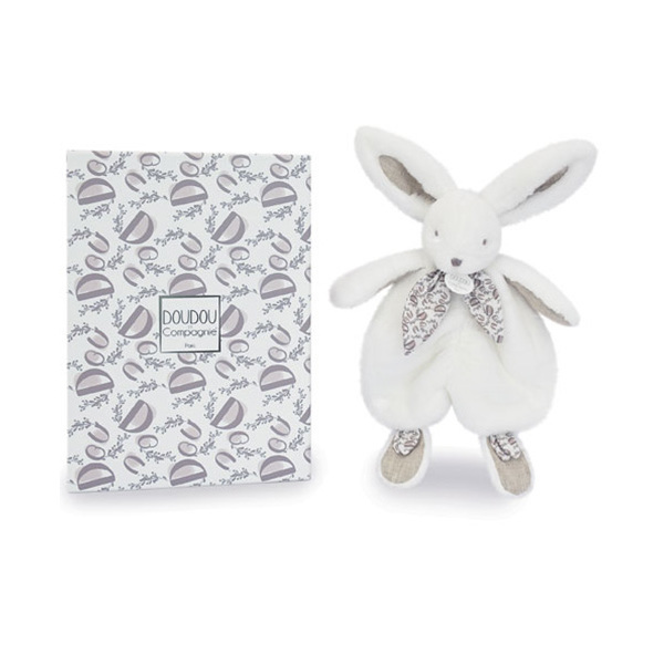 Lapin doudou blanc 29cm