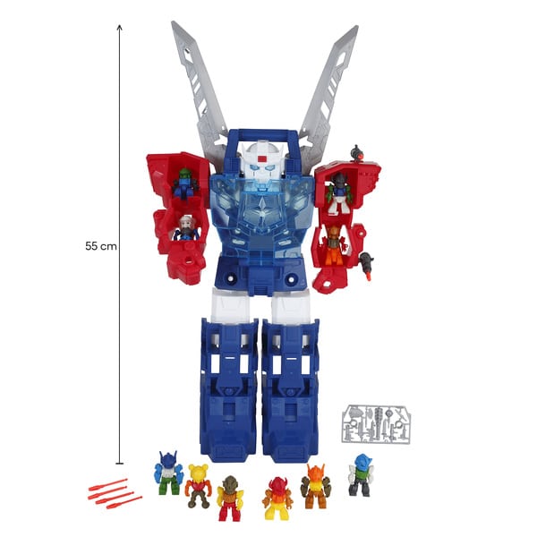 Robot géant Exobot 55cm transformable avec 24 mini figurines