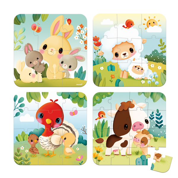 Coffret 4 puzzles d animaux de la ferme