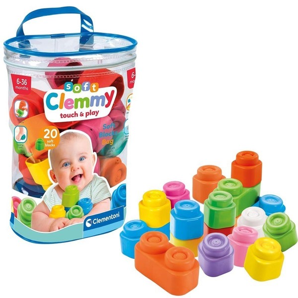 20 cubes de construction éveil bébé - Soft Clemmy