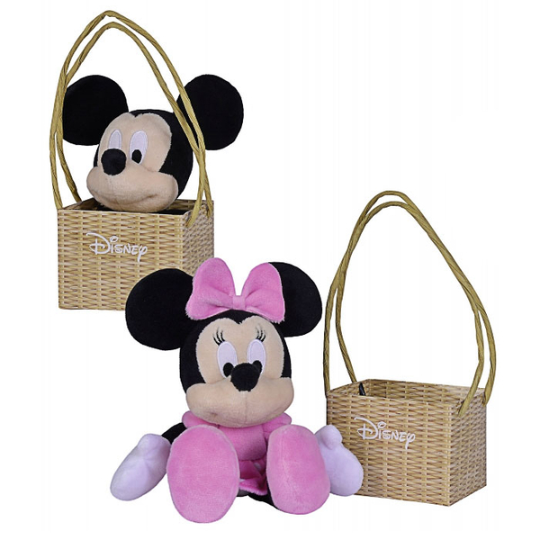Peluches Disney dans un panier 20cm