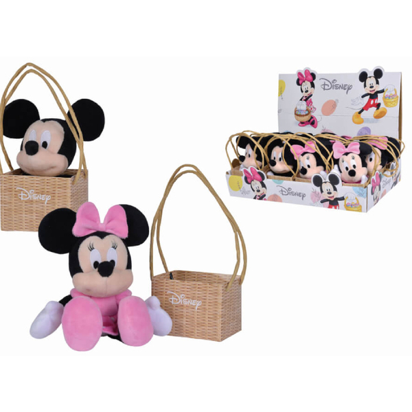 Peluches Disney dans un panier 20cm