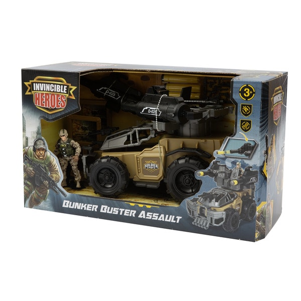 Voiture militaire Bunker Buster Assault 33 cm avec figurine