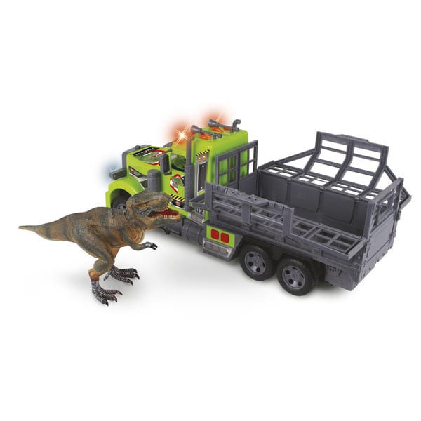 Camion transporteur sons et lumières avec figurine T-Rex