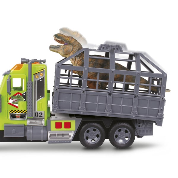 Camion transporteur sons et lumières avec figurine T-Rex