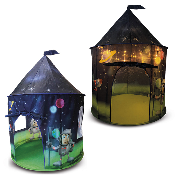 Tente de jeu espace et astronaute en tissu avec lumières