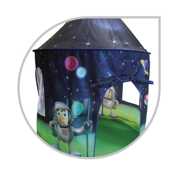 Tente de jeu espace et astronaute en tissu avec lumières