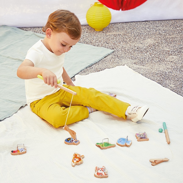 Jeu de pêche à la ligne  animaux en bois - Applepop