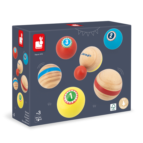 Mon premier jeu de pétanque en bois Applepop