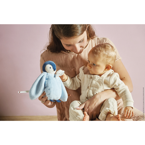 Peluche à bisous manchot bleu 20 cm - Complices